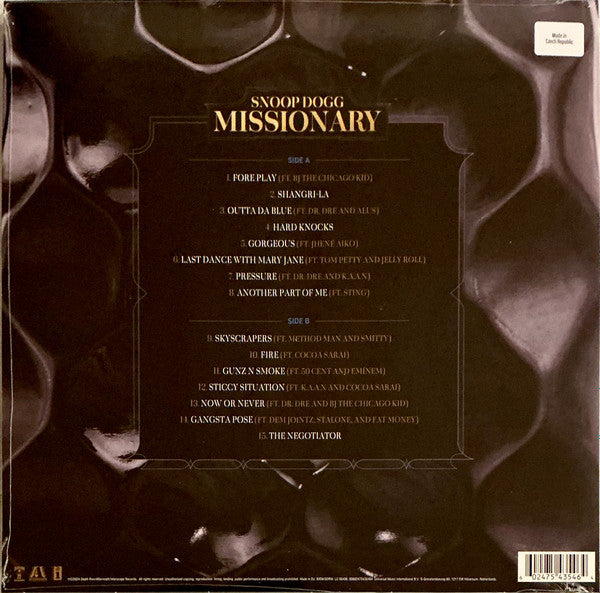 SNOOP DOGG : MISSIONARY LP 180G