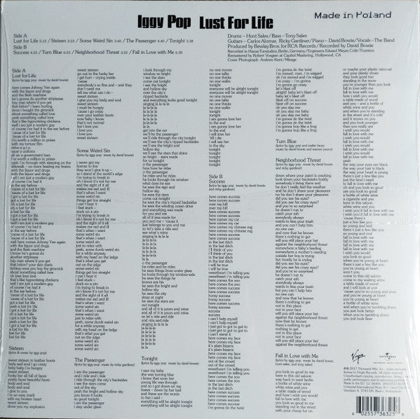 IGGY POP : LUST FOR LIFE LP 180G
