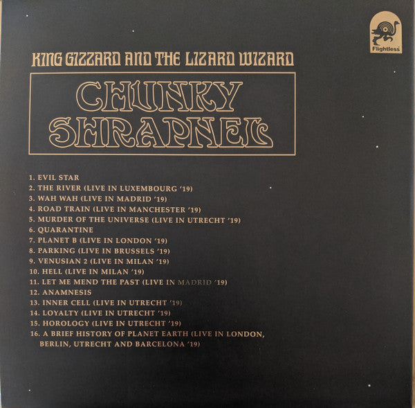 KING GIZZARD AND THE LIZARD WIZARD : CHUNKY SHRAPNEL LTD 2LP 180G GOLD BLACK SPLATTER VINYL