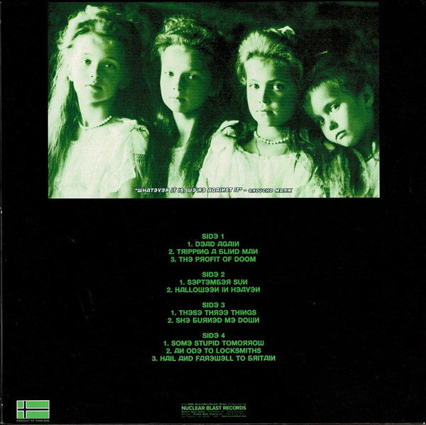 TYPE O NEGATIVE : DEAD AGAIN LTD 2LP 180G CLEAR GREEN WHITE BLACK SPLATTER VINYL