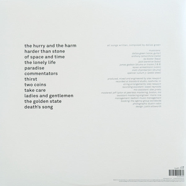 CITY AND COLOUR : THE HURRY AND THE HARM 2LP 180G