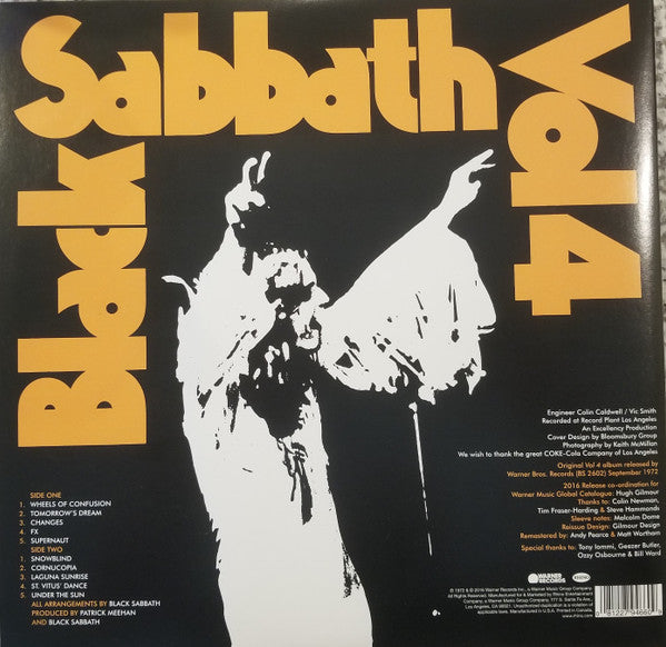 BLACK SABBATH : VOL 4 LP 180G GATEFOLD COVER