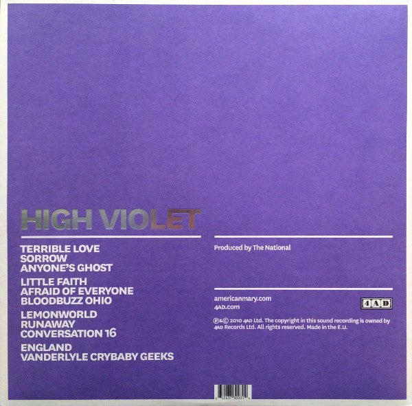 THE NATIONAL : HIGH VIOLET 2LP 180G