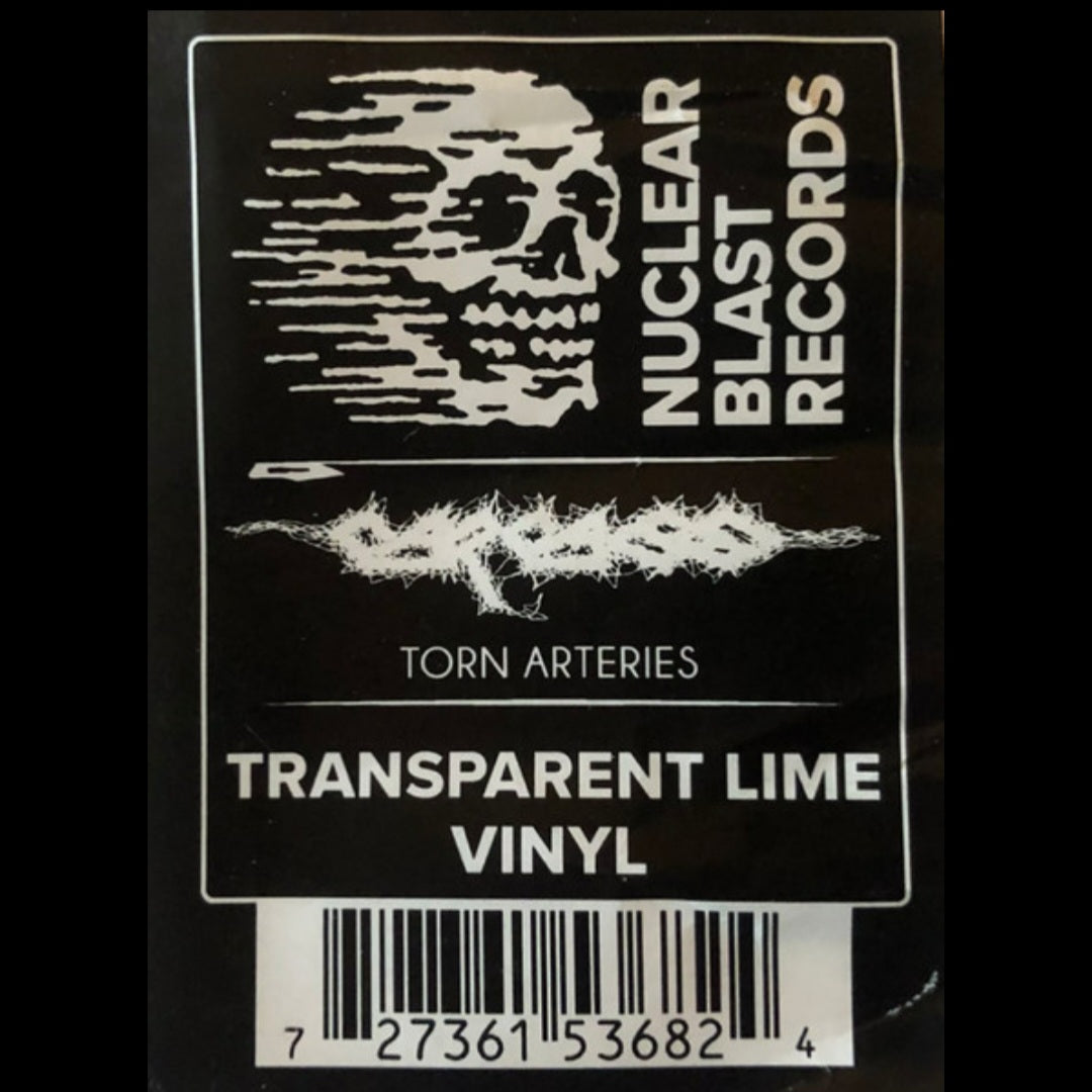 CARCASS : TORN ARTERIES LTD 2LP 180G TRANSPARENT LIME VINYL