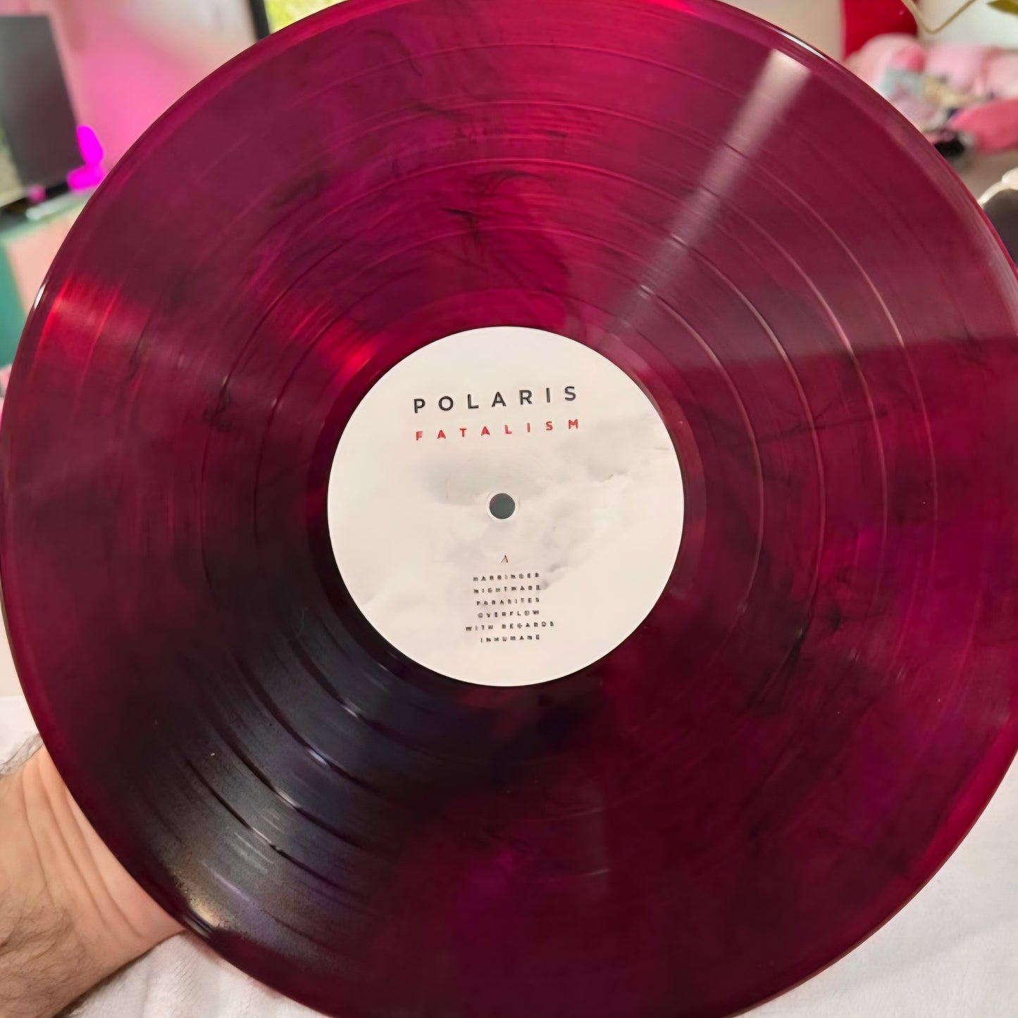 POLARIS : FATALISM LTD LP 180G WHITE TRANSPARENT RED WINE BLACK MARBLED VINYL