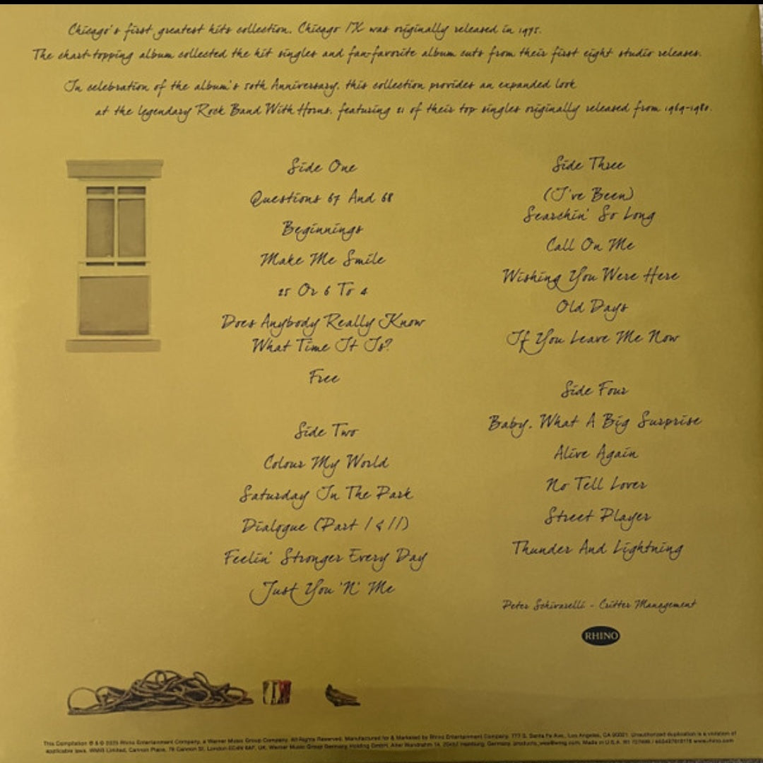 CHICAGO : CHICAGO IX GREATEST HITS LTD 50TH ANNIVERSARY 2LP 180G