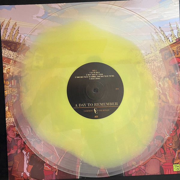 A DAY TO REMEMBER : COMMON COURTESY LTD 2LP 180G CLEAR YELLOW VINYL DIE CUT SLEEVE