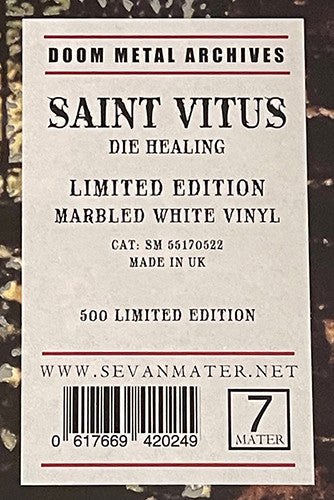 SAINT VITUS : DIE HEALING LTD LP 180G WHITE MARBLED VINYL