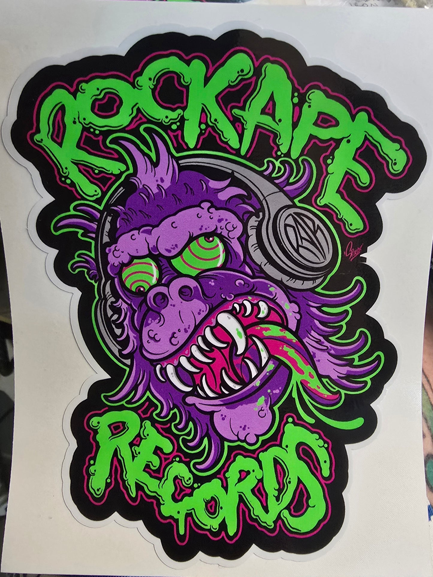 1 X VINYL STICKER 16CM X 12CM CRAZY APE