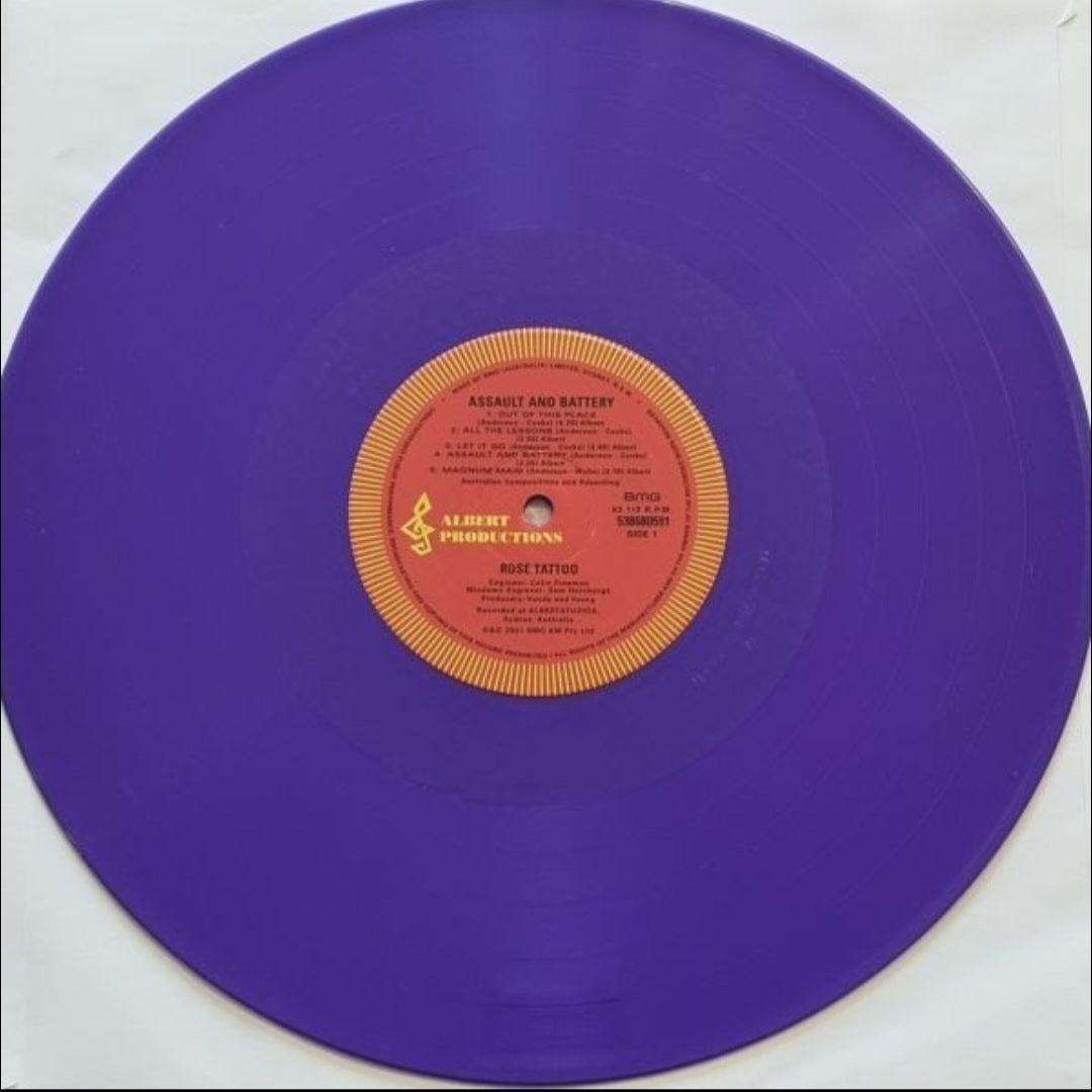 ROSE TATTOO : ASSAULT AND BATTERY LTD LP 180G PURPLE VINYL