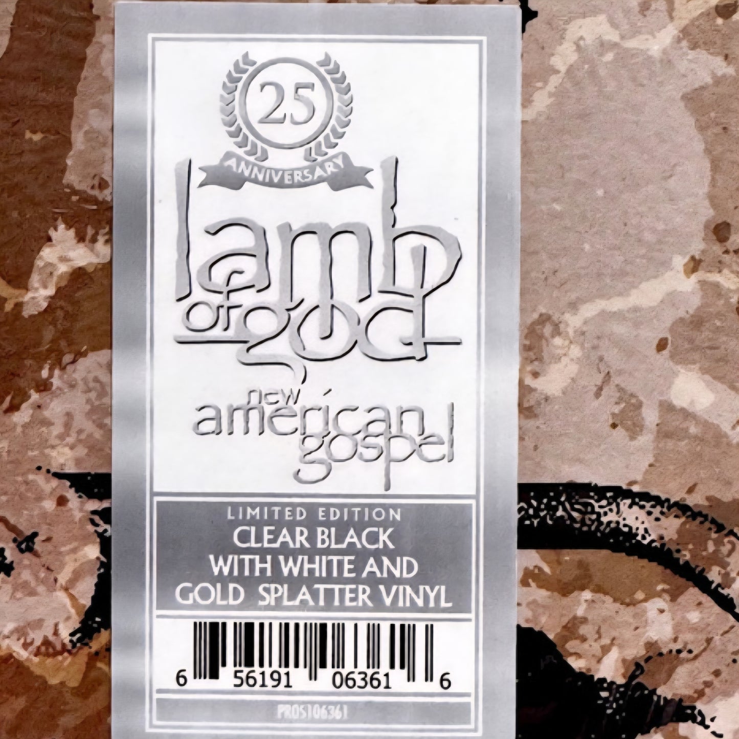LAMB OF GOD : NEW AMERICAN GOSPEL LTD 25TH ANNIVERSARY LP 180G CLEAR GOLD BLACK WHITE SPLATTER VINYL