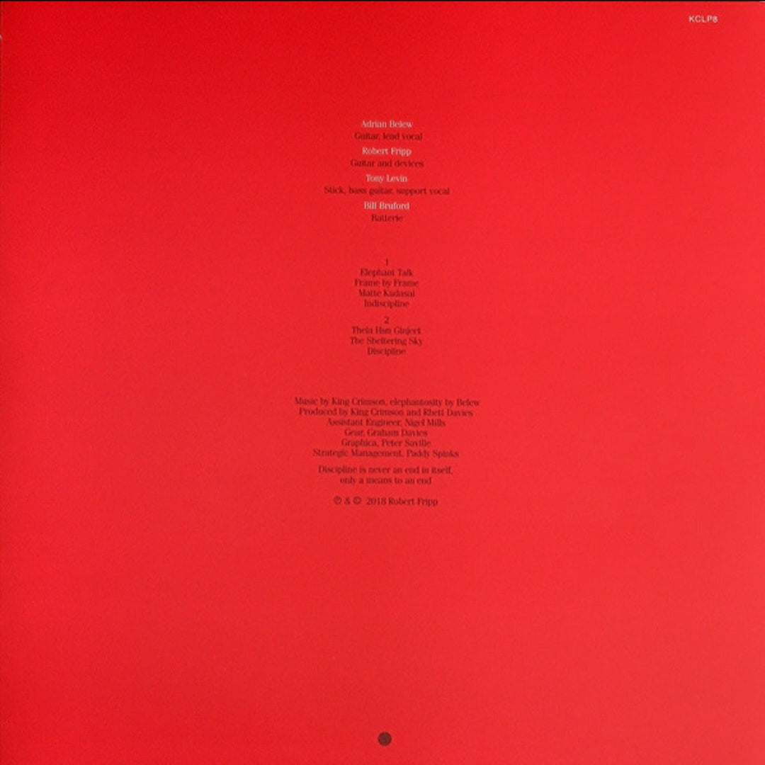 KING CRIMSON : DISCIPLINE LP 200G HEAVYWEIGHT VINYL