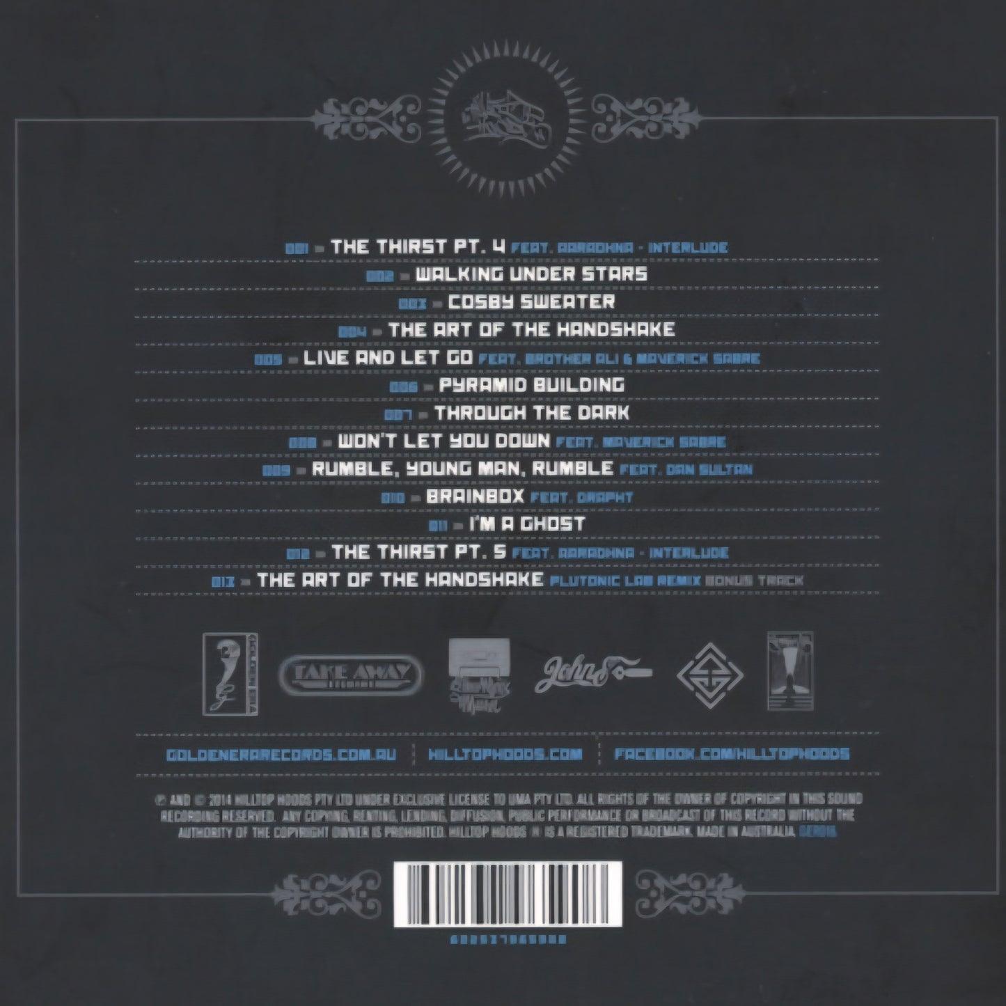 HILLTOP HOODS : WALKING UNDER STARS 2LP 180G
