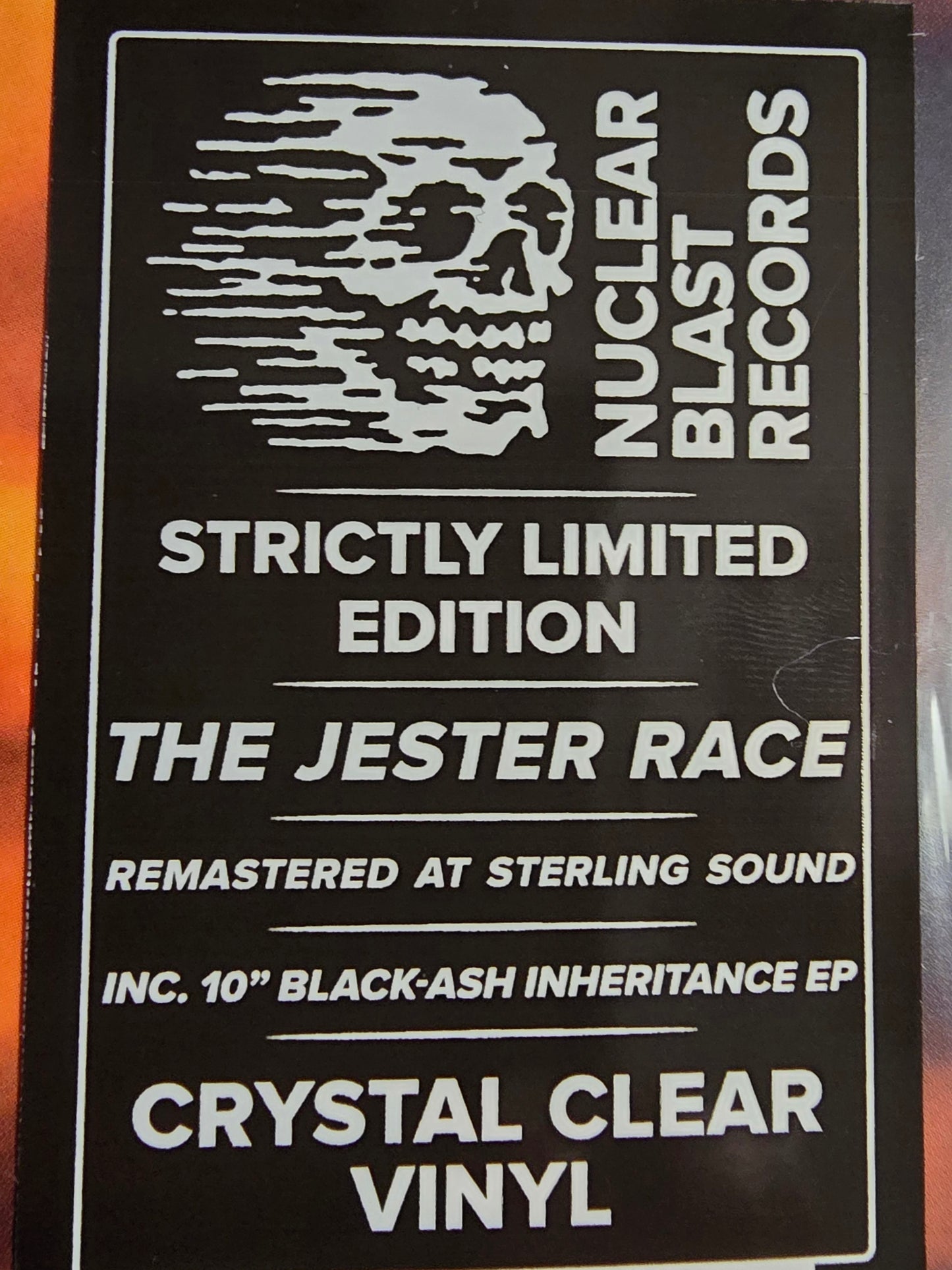 IN FLAMES : THE JESTER RACE LTD LP 180G CLEAR VINYL PLUS BONUS 10" BLACK ASH INHERITANCE EP