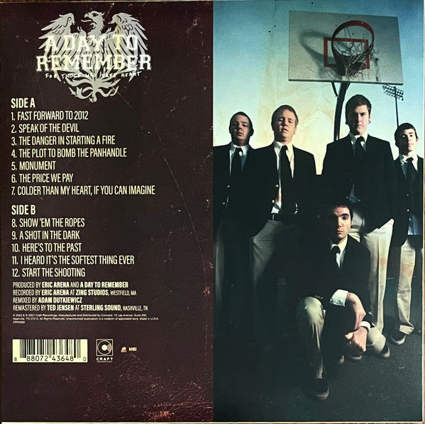 A DAY TO REMEMBER : FOR THOSE WHO HAVE HEART LP 180G