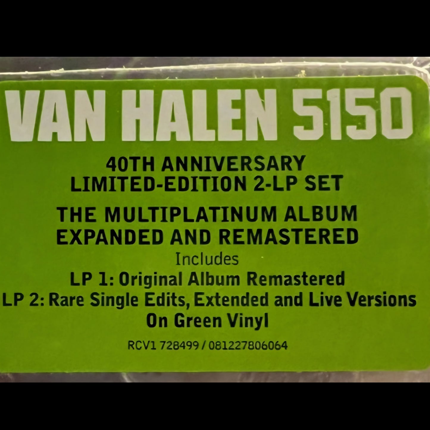 VAN HALEN : 5150 LTD 40TH ANNIVERSARY 2LP 180G GREEN VINYL