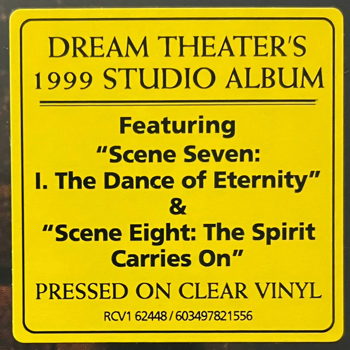 DREAM THEATER : METROPOLIS PT 2 - SCENES FROM A MEMORY LTD 2LP 180G CLEAR VINYL