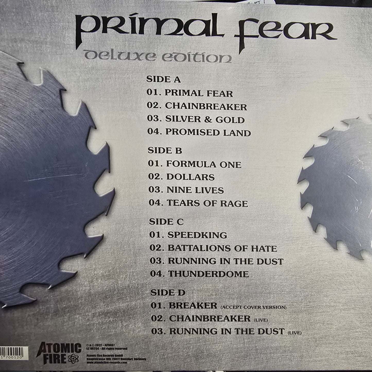 PRIMAL FEAR : PRIMAL FEAR LTD 2LP 180G DELUXE EDITION
