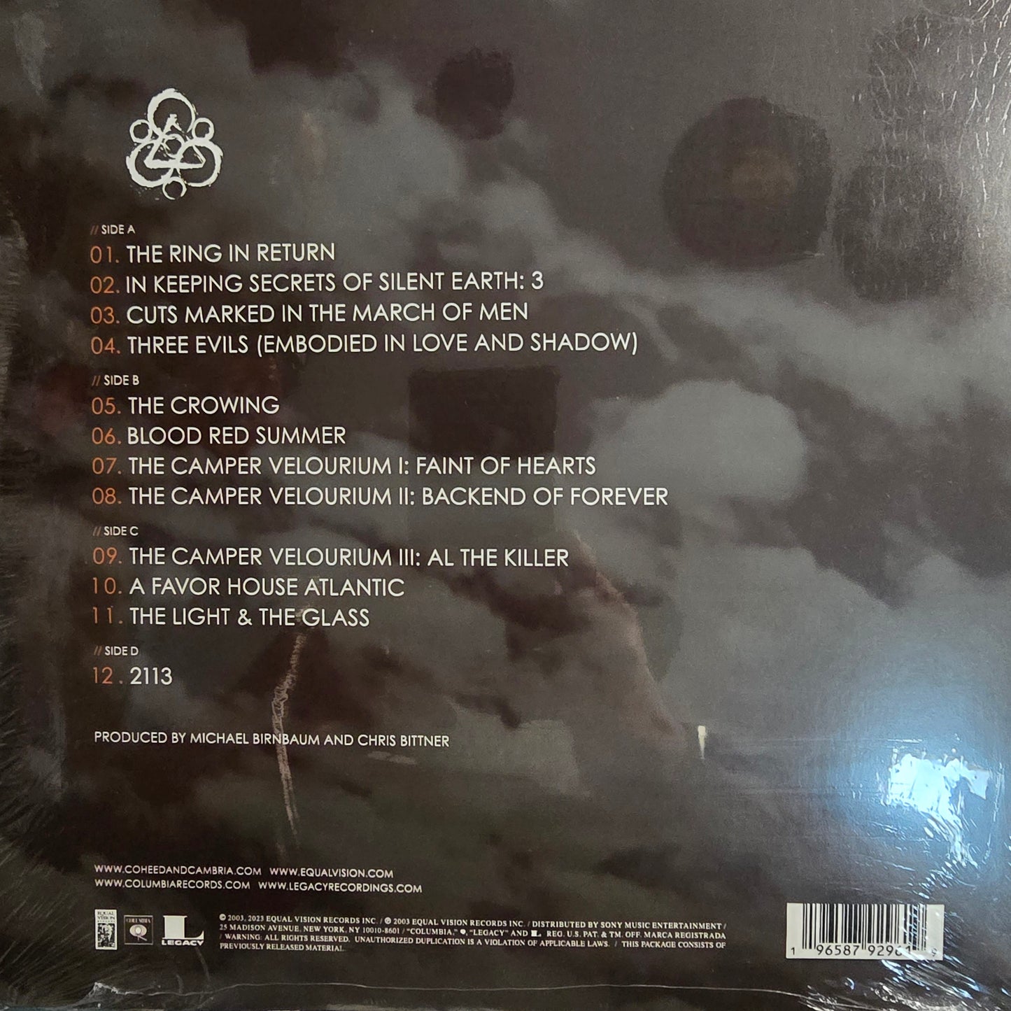 COHEED AND CAMBRIA : IN KEEPING SECRETS OF SILENT EARTH 3 LTD RSD 20TH ANNIVERSARY 2LP LAVENDER VINYL