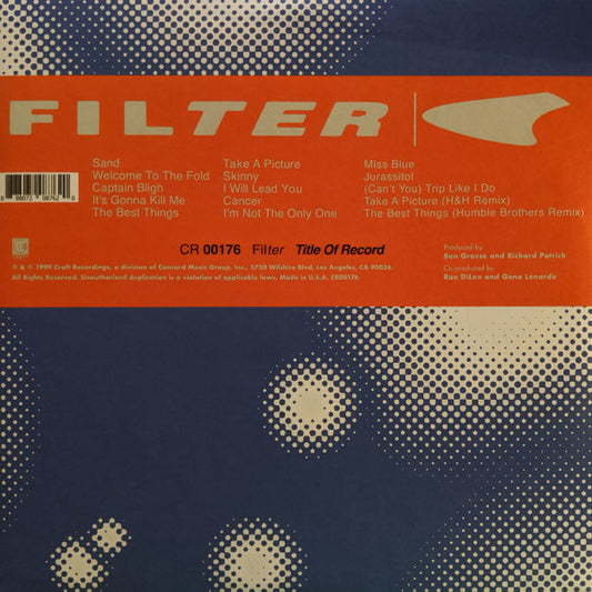 FILTER : TITLE OF RECORD 2LP 180G