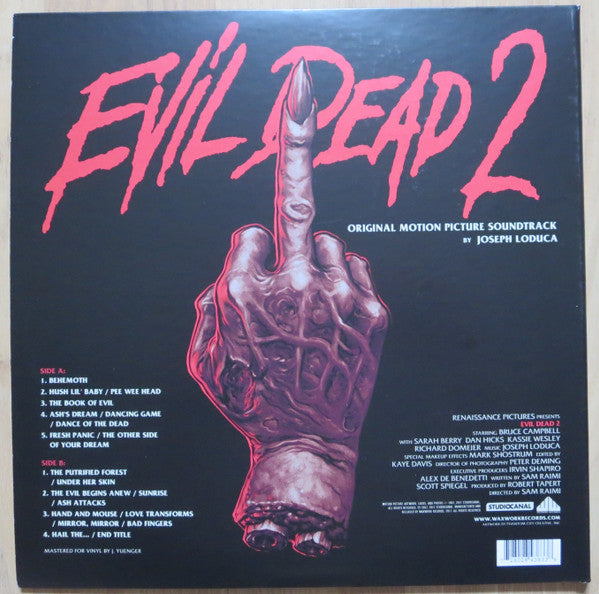 EVIL DEAD 2 : ORIGINAL SOUNDTRACK LTD 2LP YELLOW VINYL WAXWORK RECORDS