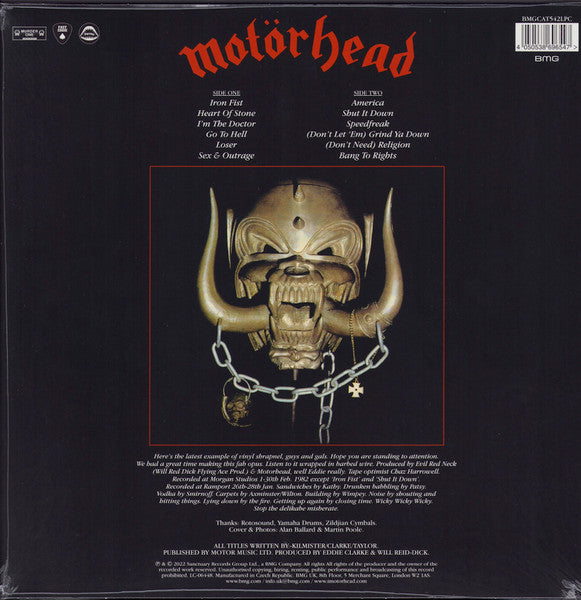 MOTORHEAD : IRON FIST LTD 40TH ANNIVERSARY LP 180G BLACK BLUE SWIRL VINYL