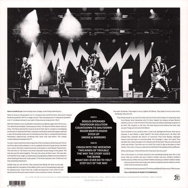 THE HIVES : THE DEATH OF RANDY FITZIMMONS LP 180G CREAM VINYL