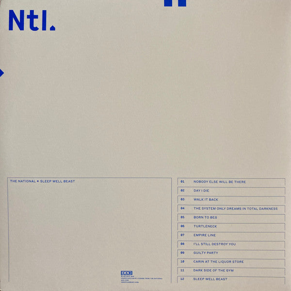 THE NATIONAL : SLEEP WELL BEAST LTD 2LP 180G WHITE VINYL
