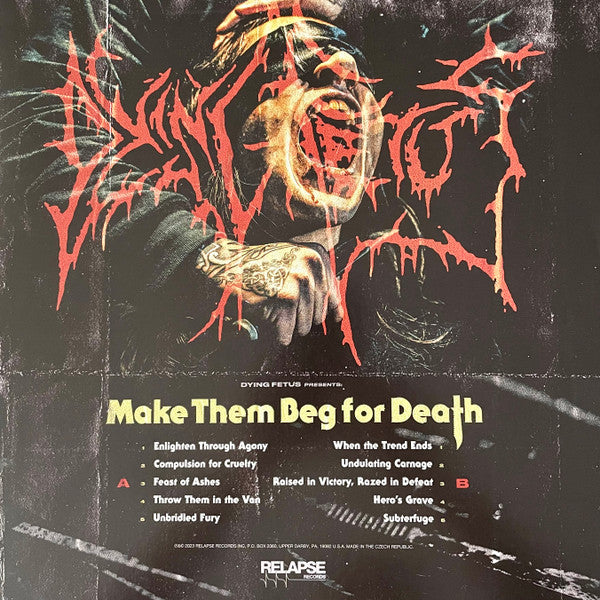 DYING FETUS : MAKE THEM BEG FOR DEATH LTD LP 180G SEA BLUE VINYL