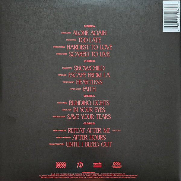 THE WEEKND : AFTER HOURS 2LP 180G