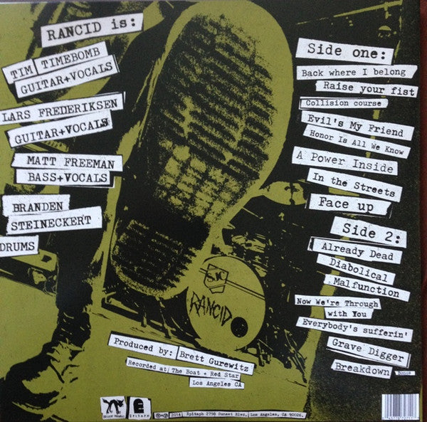 RANCID : HONOR IS ALL WE KNOW LP 180G