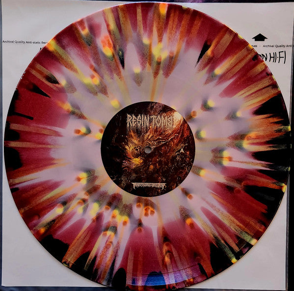 RESIN TOMB : CEREBRAL PURGATORY LTD NUMBERED LP 18OG SPLATTER VINYL INC. PATCH + STICKER