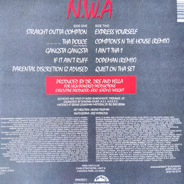 NWA : STRAIGHT OUTTA COMPTON LP 180G