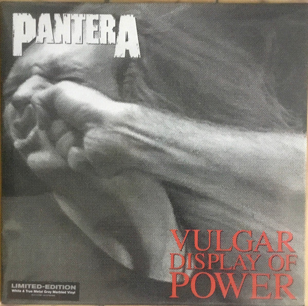 PANTERA : VULGAR DISPLAY OF POWER LTD LP 180G WHITE & TRUE METAL GREY MARBLED VINYL