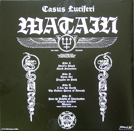 WATAIN : CASUS LUCIFERI LTD 2LP SILVER VINYL