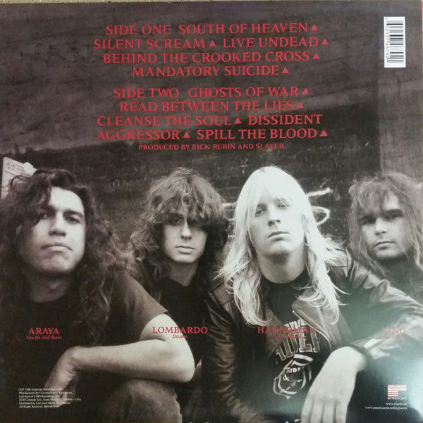 SLAYER : SOUTH OF HEAVEN LP 180G