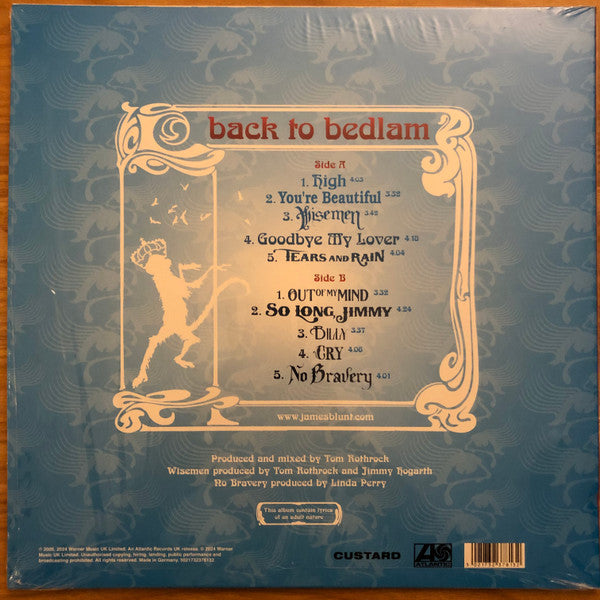 JAMES BLUNT : BACK TO BEDLAM LTD 20TH ANNIVERSARY LP 180G RED VINYL