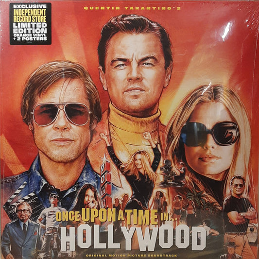 ONCE APON A TIME IN HOLLYWOOD : OST VARIOUS ARTISTS LTD 2LP ORANGE VINYL INC 2 POSTERS