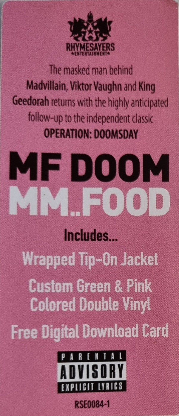 MF DOOM : MM..FOOD 2LP GREEN / PINK VINYL