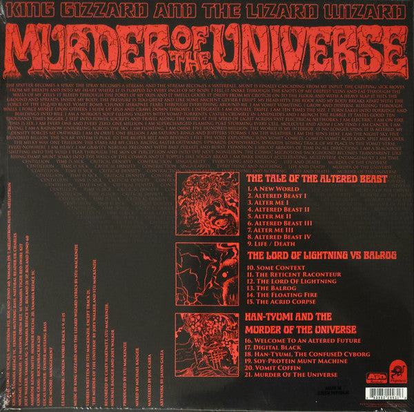 KING GIZZARD AND THE LIZARD WIZARD : MURDER THE UNIVERSE LTD LP 180G GREEN YELLOW VOMIT SPLATTER VINYL