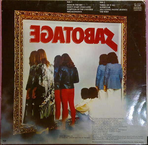 BLACK SABBATH : SABOTAGE LP 180G