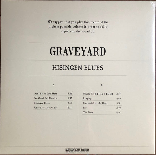 GRAVEYARD : HISENGEN BLUES LTD LP 180G YELLOW VINYL