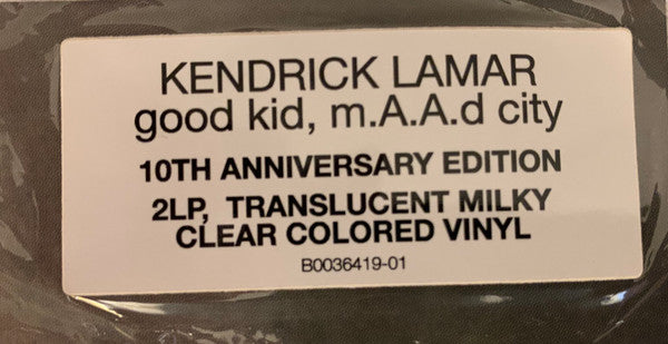 KENDRICK LAMAR : GOOD KID M.A.A.D. CITY LTD 10TH ANNIVERSARY 2LP MILKY CLEAR VINYL