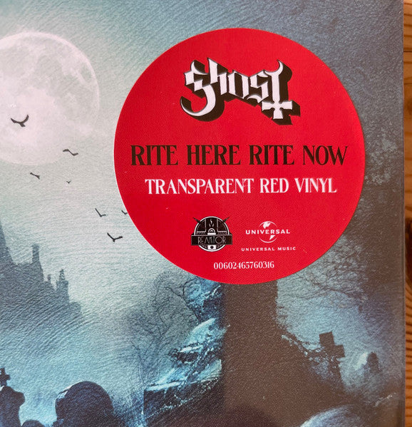 GHOST : RITE HERE RITE NOW LTD 2LP RED VINYL