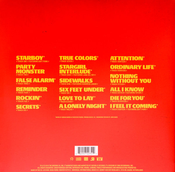 THE WEEKND : STARBOY LTD 2LP 180G RED VINYL