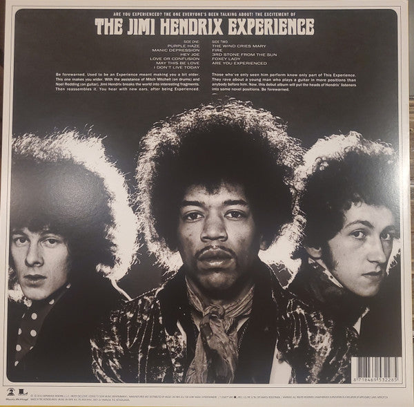 JIMI HENDRIX : ARE YOU EXPERIENCED LP 180G US ARTWORK MONO PRESS