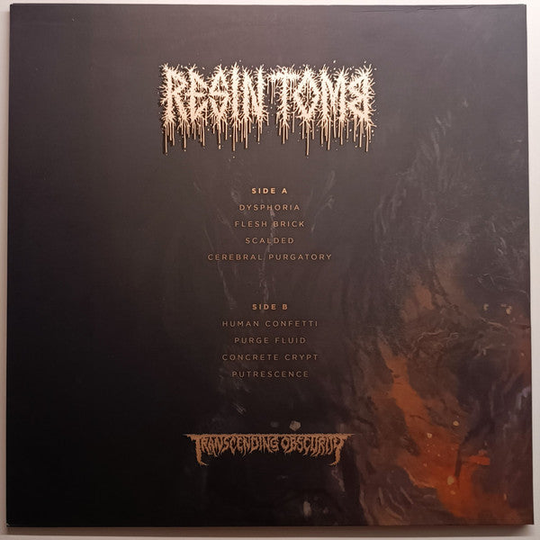 RESIN TOMB : CEREBRAL PURGATORY LTD NUMBERED LP 18OG SPLATTER VINYL INC. PATCH + STICKER