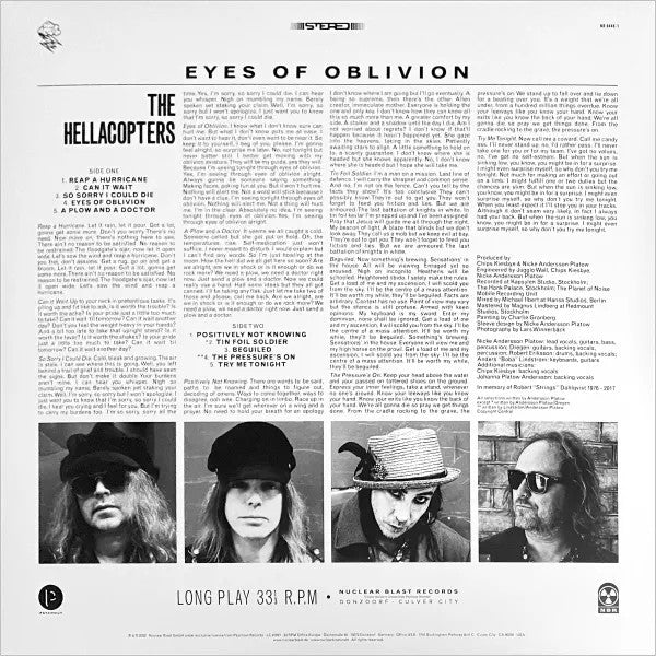 THE HELLACOPTERS LTD LP 180G PETROL VINYL