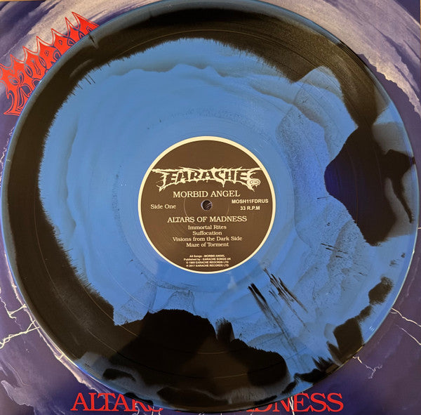 MORBID ANGEL : ALTERS OF MADNESS LTD RSD LP 180G BLUE BLACK SMOKE LP W/OBI STRIP