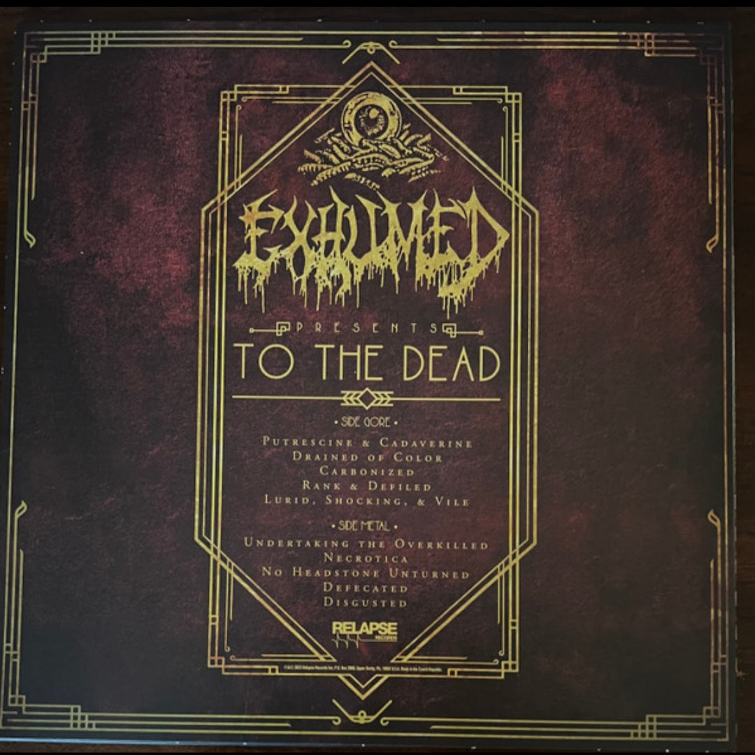 EXHUMED : TO THE DEAD LTD LP OXBLOOD EDITION